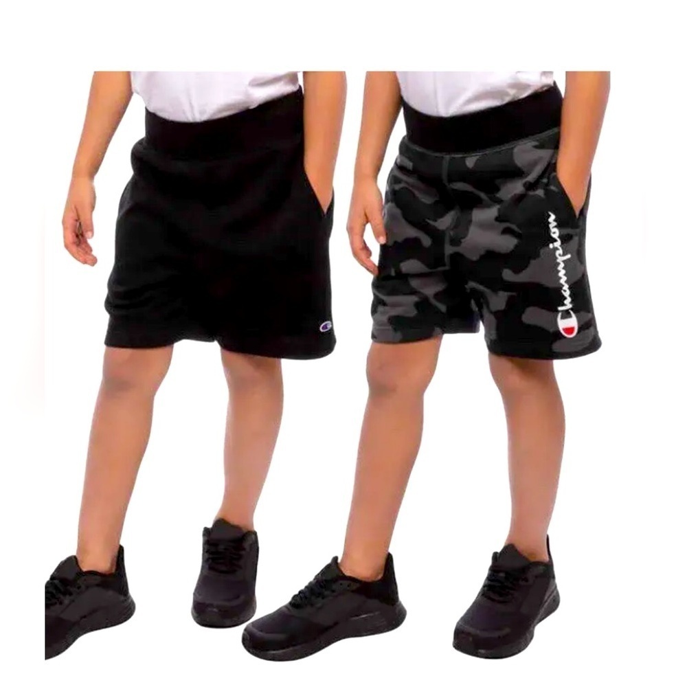 Champion boys 2-PC French terry shorts (camouflage gray/black M(10/12) NWT